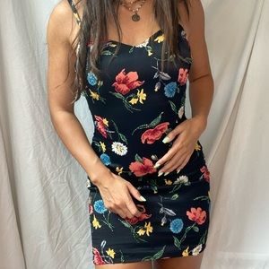 Vintage Beaded Floral Semi-Formal Dress